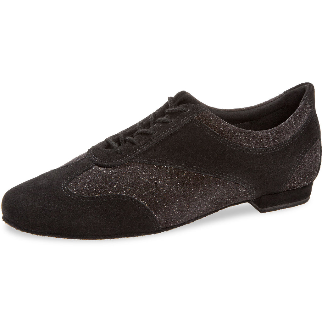 Diamant 183-005-547 Damen Tanzschuhe Schwarz Veloursleder Glitter
