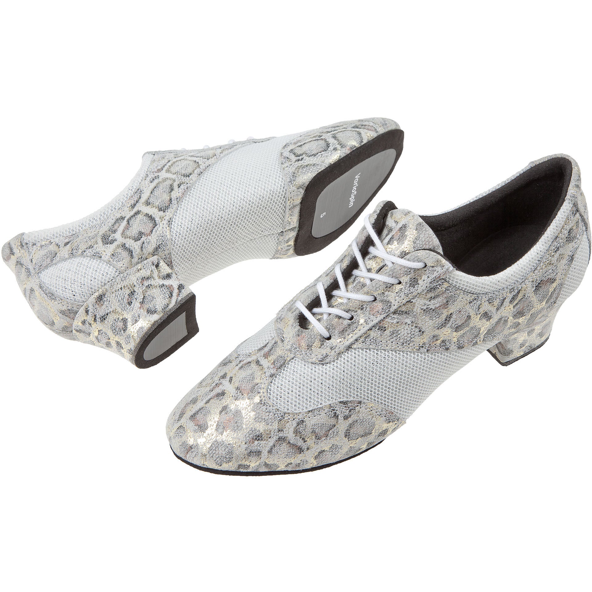 188-134-607 Diamant VarioPro HYBRID-Sohle Trainings-Tanzschuhe Damen Schneeleopard Gold
