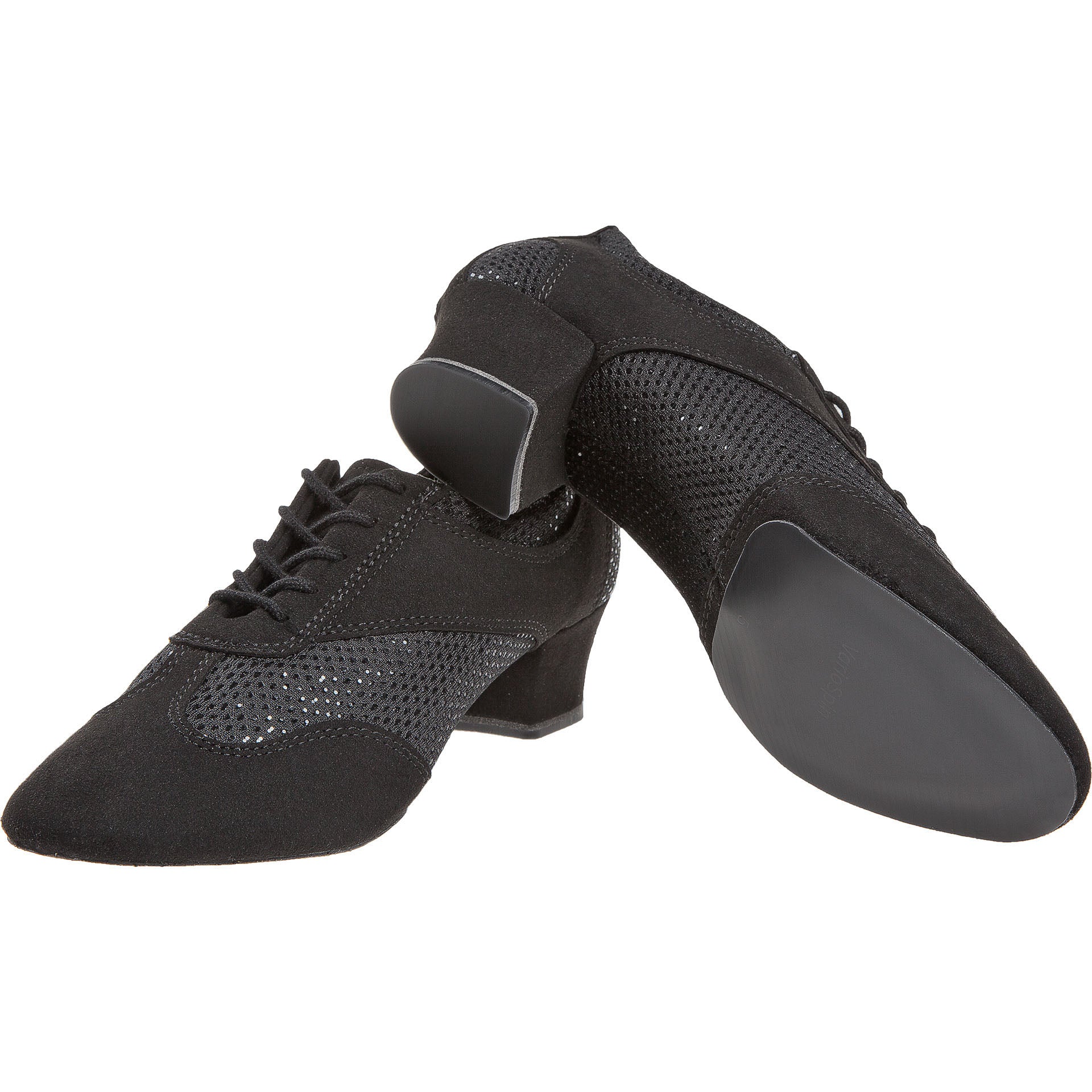 Diamant VarioPro V-SPIN Trainings-Tanzschuhe Damen Schwarz Glitter - VarioSpin-Sohle | Made in Germany