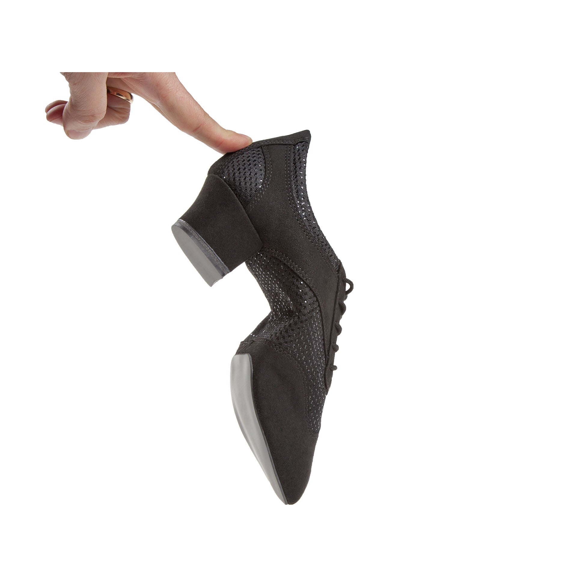 Diamant VarioPro V-SPIN Trainings-Tanzschuhe Damen Schwarz Glitter - VarioSpin-Sohle | Made in Germany