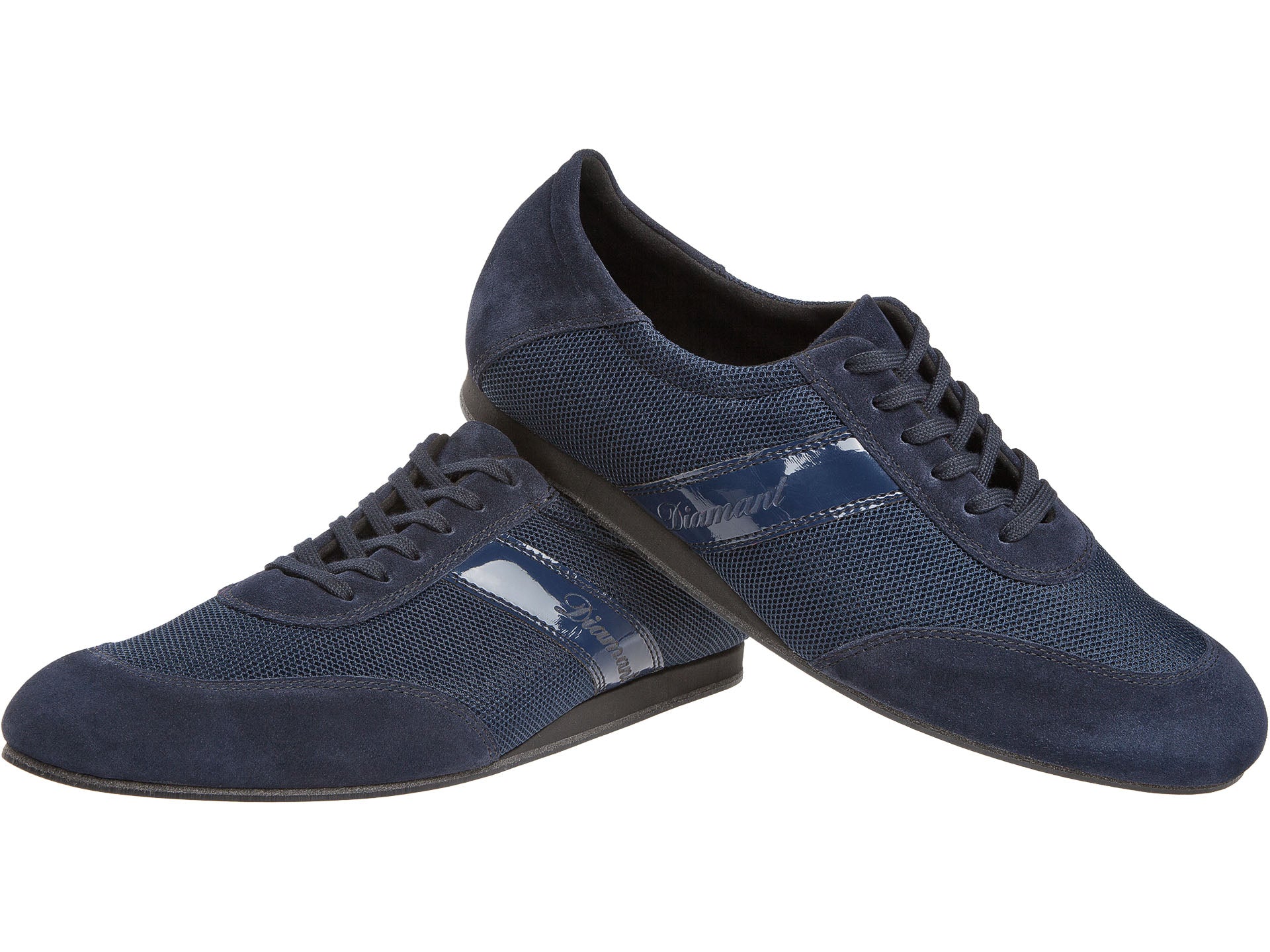 Diamant VarioSpin Tanzsneaker Navy-blau Herren Rückansicht 1,5cm Absatz