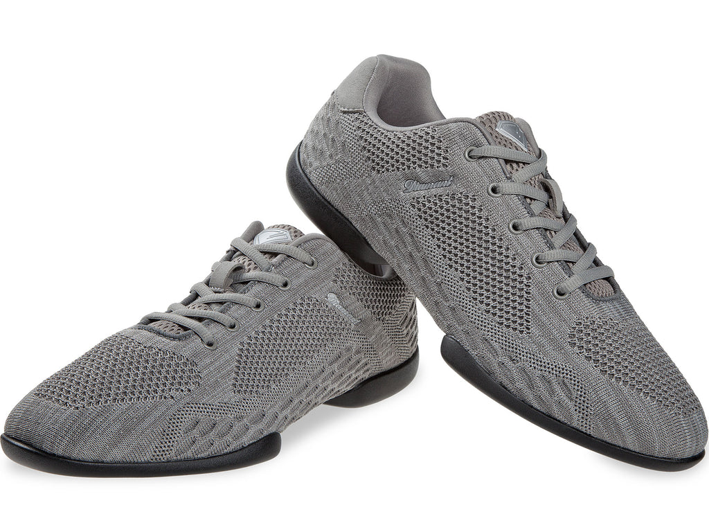 Flache Tanzschuhe Silbergrau sportlich - Diamant TUNE Tanzsneaker Damen & Herren