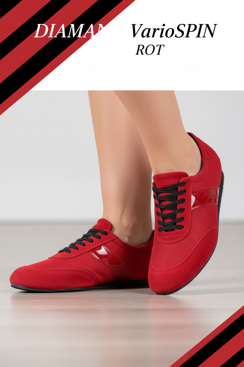 © Tanz-Schuhe & Mode - Diamant VarioSpin Rot Tanzsneaker Herren - Alle Rechte vorbehalten
